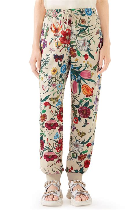 yellow floral gucci pants|Gucci track pants women's.